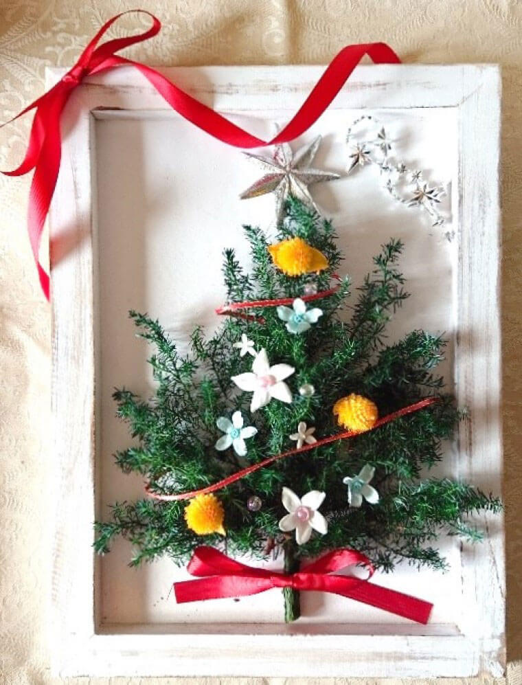 壁に飾れるフレーム入りクリスマスツリーのレシピ