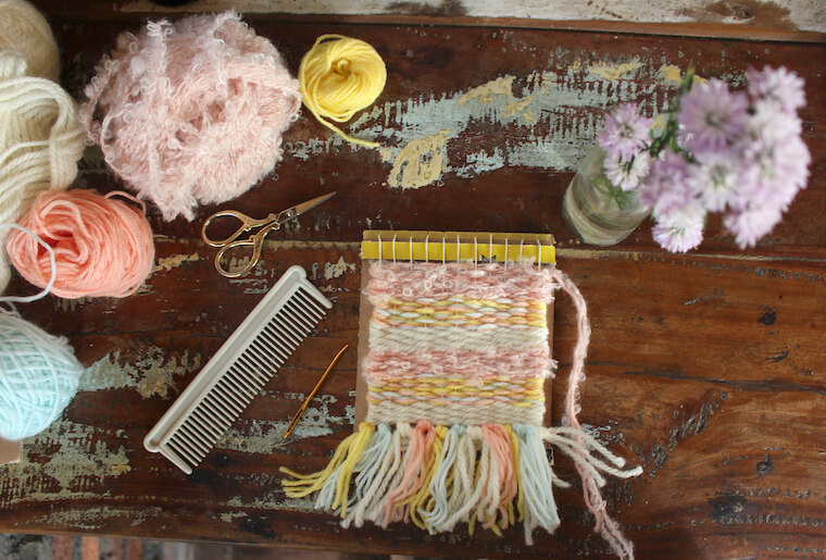 手織り物を作ろう！②ウィービングタペストリーの作り方