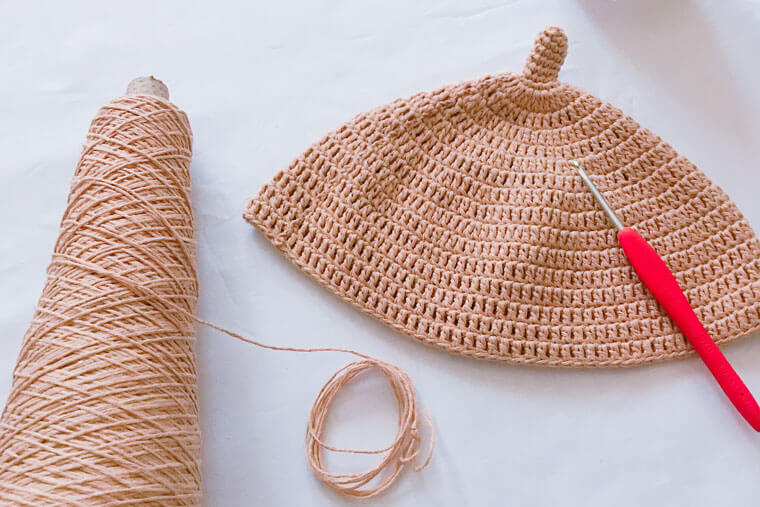 どんぐり帽子の編み方　かぎ針編みで作るベビー帽子