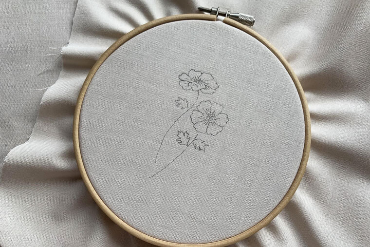 ハンドメイド　刺繍生地　ソーイング　刺繍道具