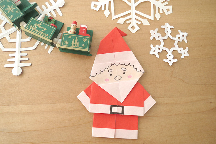 サンタクロースを折り紙で作ろう！クリスマスにおすすめ折り方レシピもご紹介