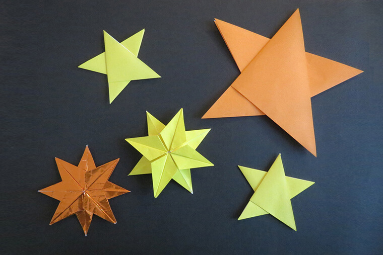 お星さまの折り紙を作ろう。3つのレシピとアレンジのアイデア